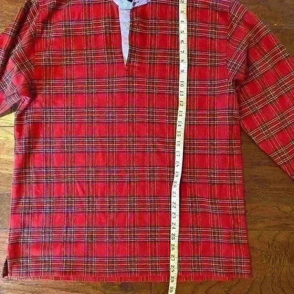 Roundtree & Yorke Men’s L Plaid Long Sleeve Polo Christmas Preppy Holiday Red - Picture 11 of 16